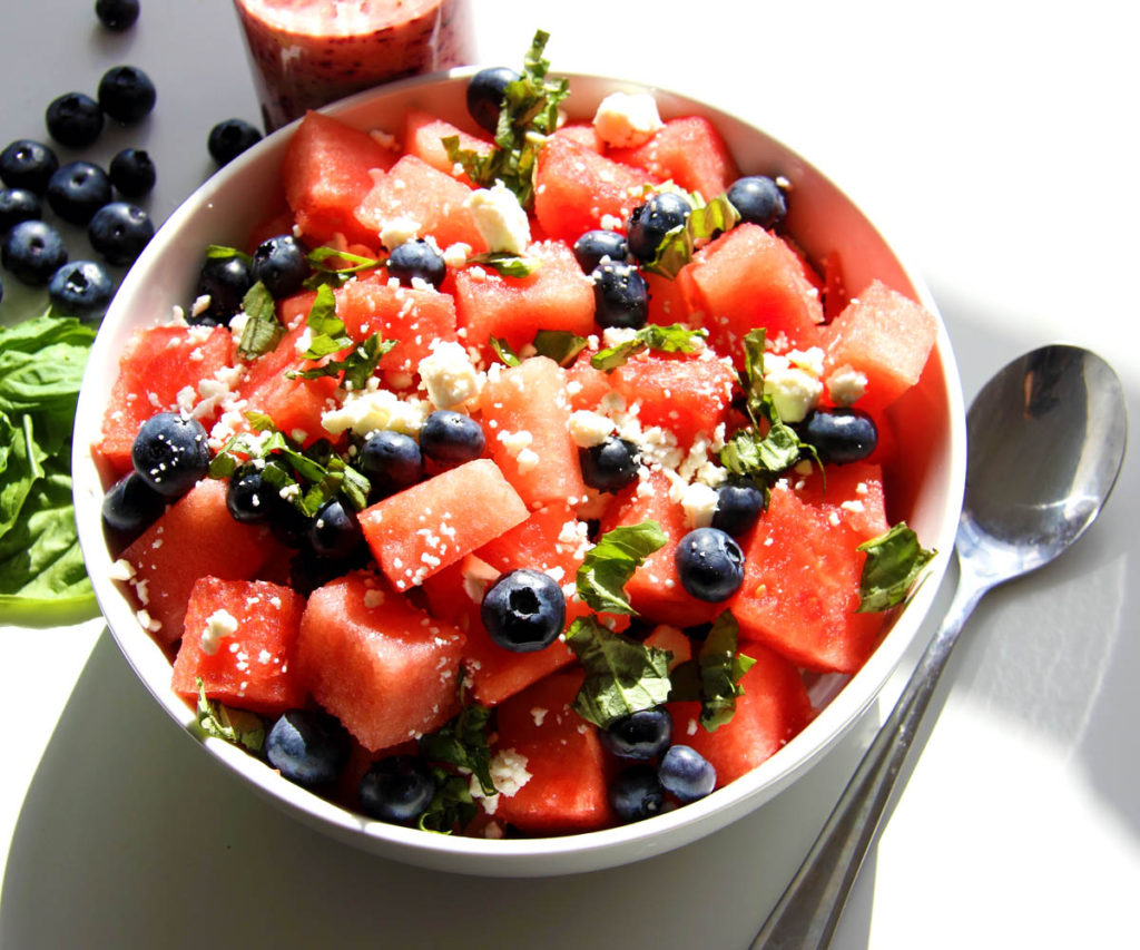 Watermelon-Feta-Basil-Salad-with-Blueberry-Balsamic