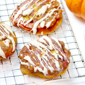 Pumpkin fritters and glaze.