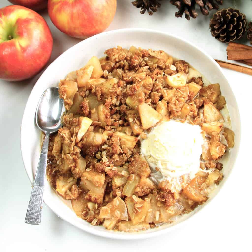 Apple Crisp with Almond Flour Top Down