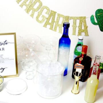 Close up of a margarita bar.