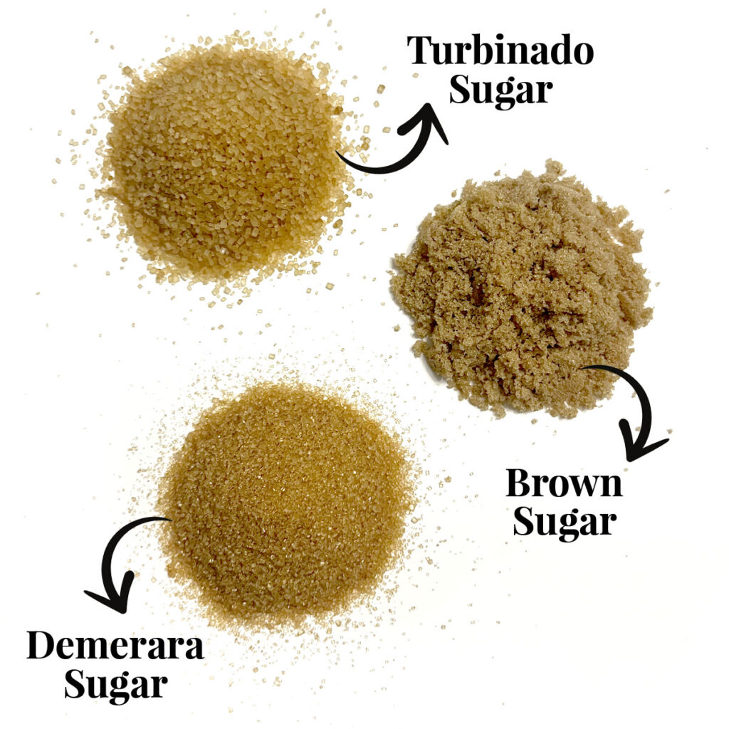Demerara Sugar vs Turbinado Sugar vs Brown Sugar