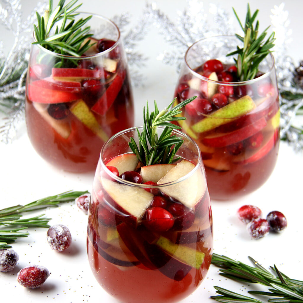 White Christmas Sangria with Lighter Background