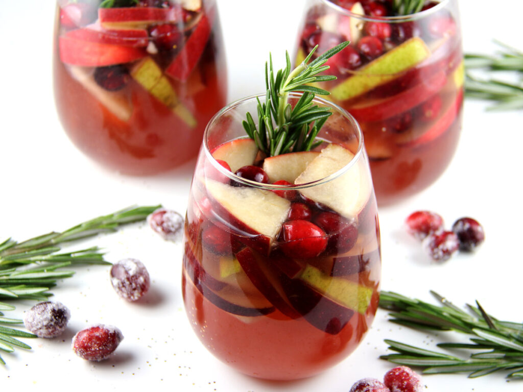 White Christmas Sangria with white background.