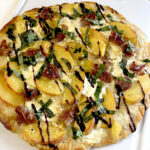 Peach and Burrata Pizza Flatbread