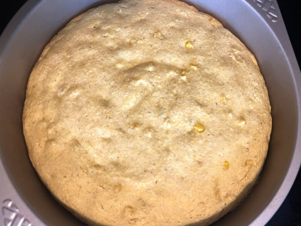 Baked Cornbread in a Round Pan