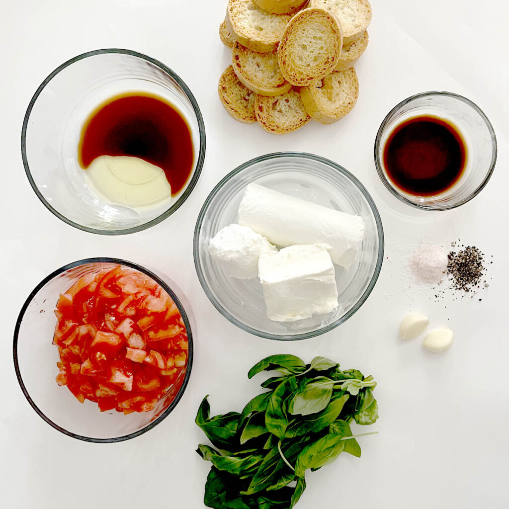 Bruschetta Dip ingredients